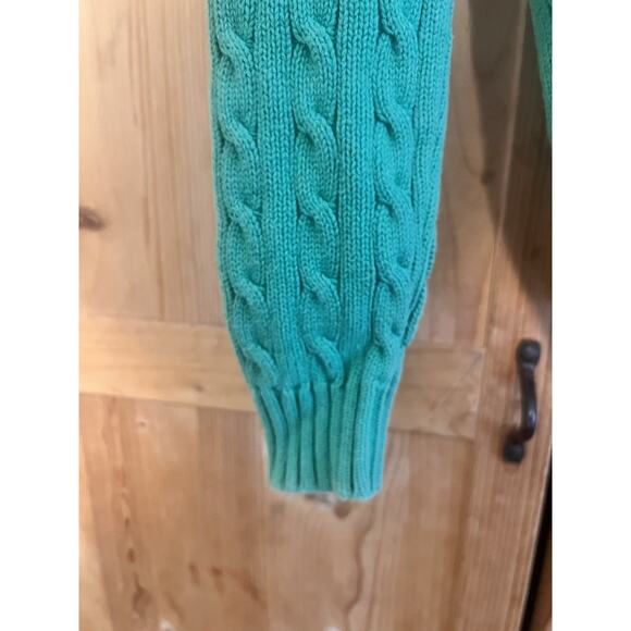 Ralph Lauren Sport Women Cable-knit Cotton V-neck Long Sleeve Sweater Jumper L - Picture 4 of 8